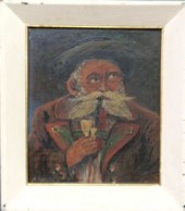Oil on board portrait of a Ger