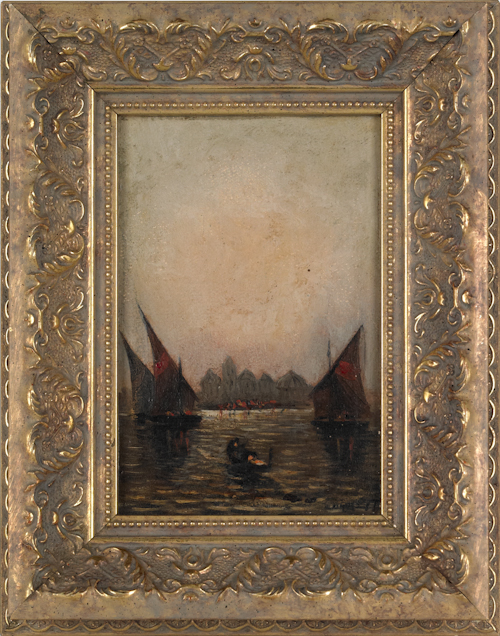 Oil on board seascape 19th c.