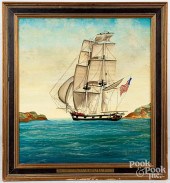 OIL ON BOARD SHIP PORTRAIT, OF