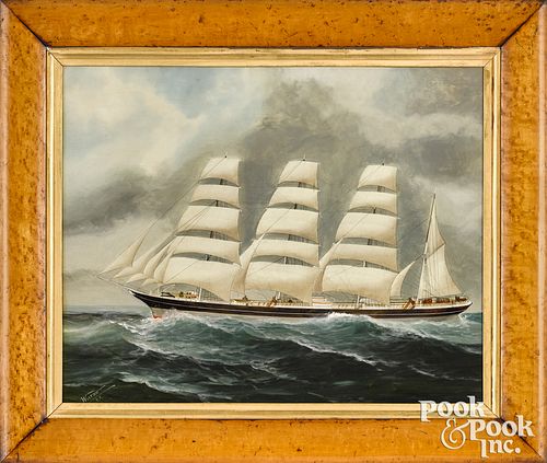 OIL ON BOARD SHIP PORTRAITOil on
