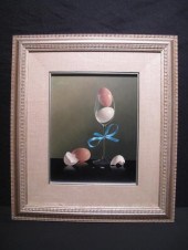 Oil on board still life painti