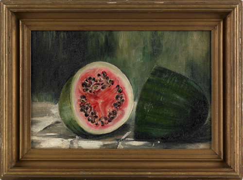Oil on board still life of a