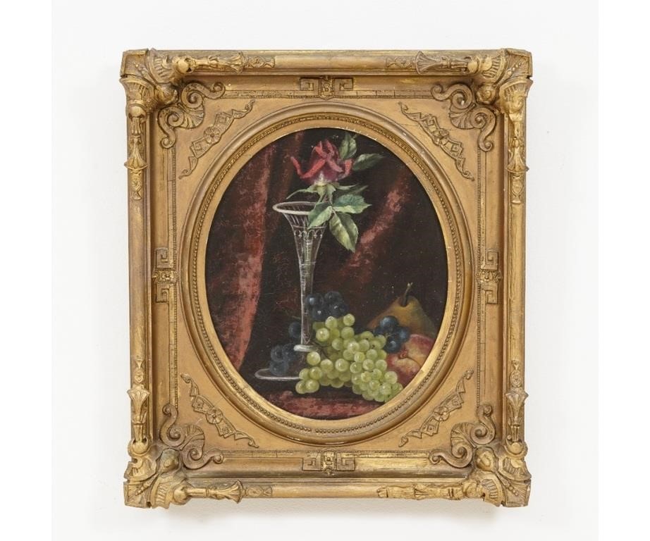 Oil on board still life of fruit