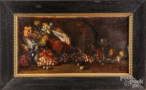 OIL ON BOARD STILL LIFE, CA.