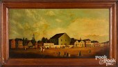 OIL ON BOARD TOWNSCENE, EARLY