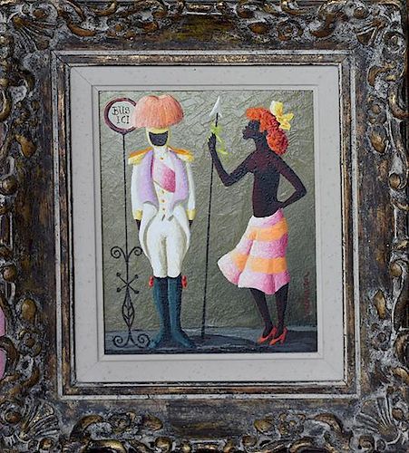 OIL ON BOARD, "UN MONSIEUR