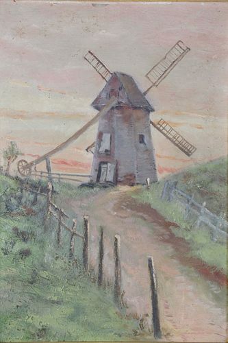 OIL ON BOARD "VIEW OF THE OLD