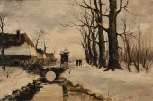OIL ON BOARD WINTER LANDSCAPEO