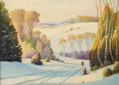 OIL ON BOARD WINTER LANDSCAPEO