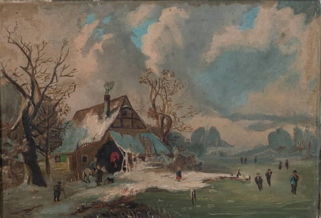 OIL ON BOARD WINTER LANDSCAPEOil on