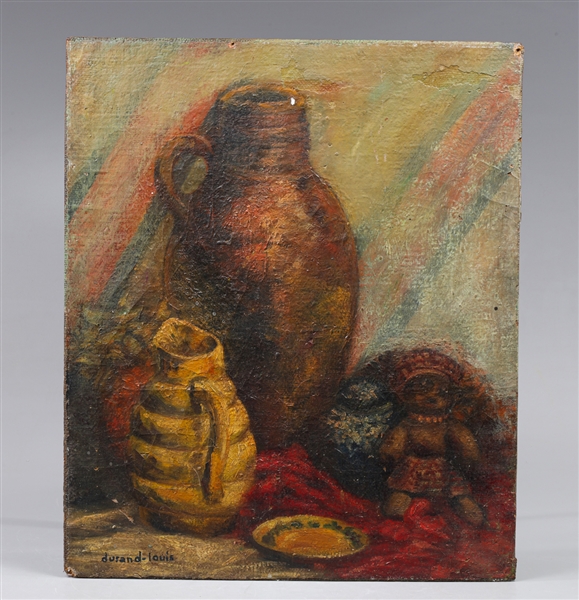 Oil on burlap, stretched over
