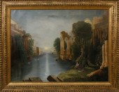 OIL ON CANVAS "ANCIENT RUINS",