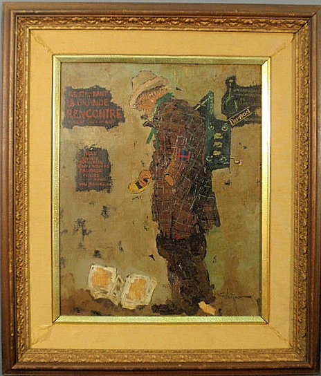 Oil on canvas and collage