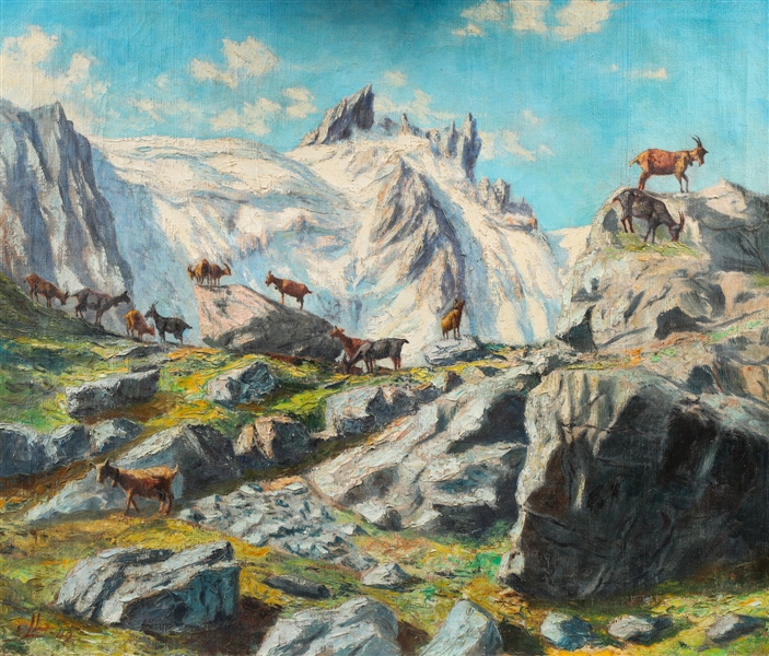 Oil on canvas, attributed to L. L.,