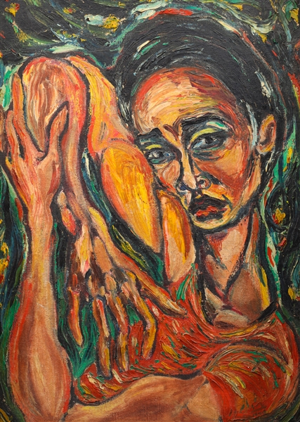 Oil on canvas, attributed to