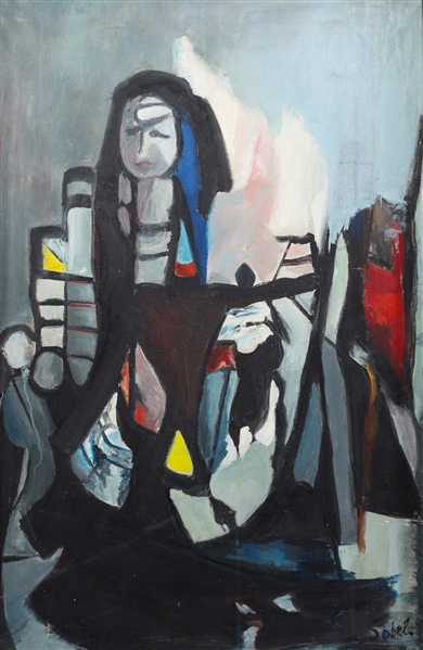Oil on canvas, attributed to Sobel,