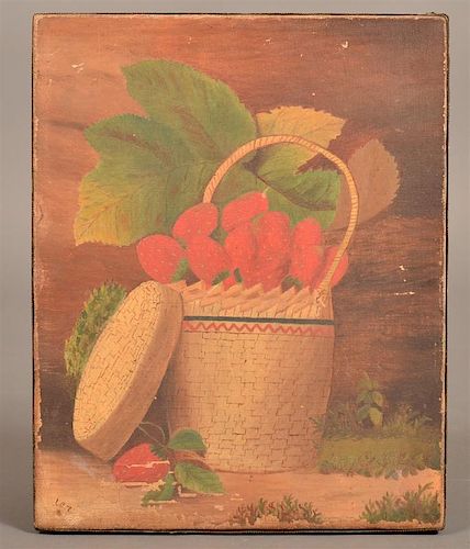 OIL ON CANVAS BASKET OF