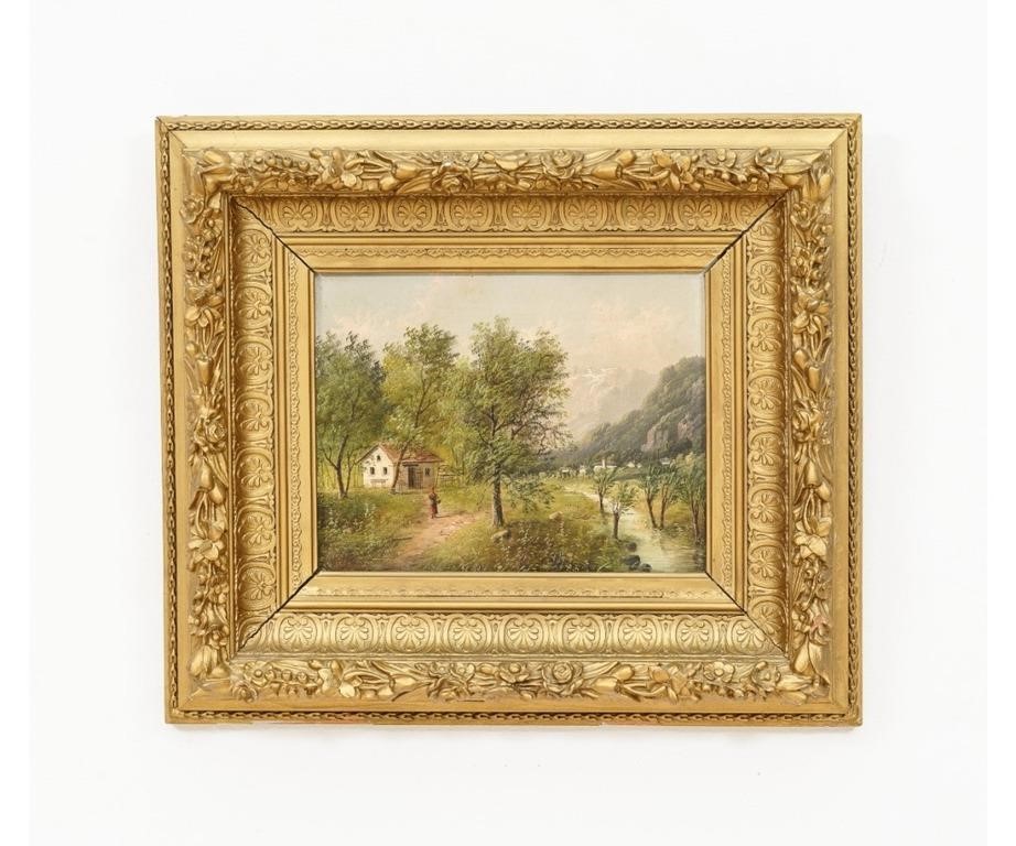 Oil on canvas Belgium landscape,