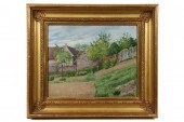 OIL ON CANVAS BOARD - 'Farmyar