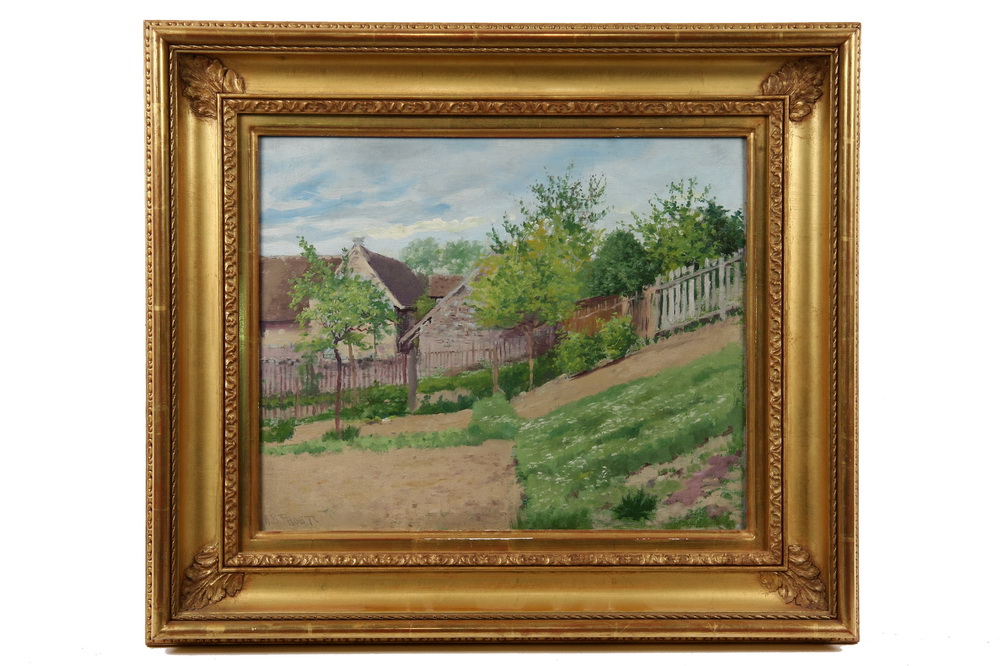 OIL ON CANVAS BOARD - 'Farmyard