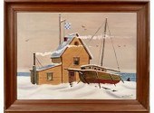 Oil on canvas board, by Randol