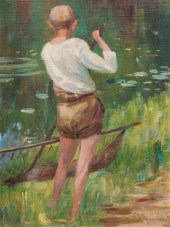 Oil on canvas board, Ernst Lie