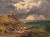 OIL ON CANVAS CATTLE & WINDMIL