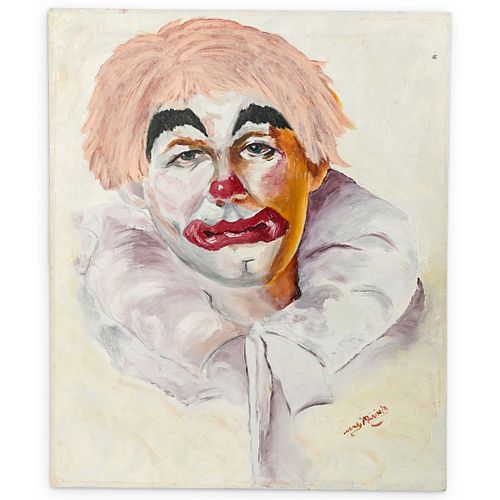 OIL ON CANVAS CLOWN