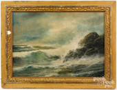 OIL ON CANVAS COASTAL SCENE, E