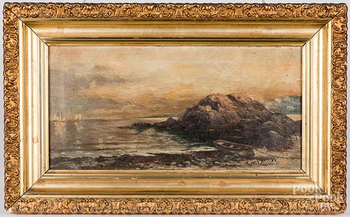 OIL ON CANVAS COASTAL SCENE, LATE