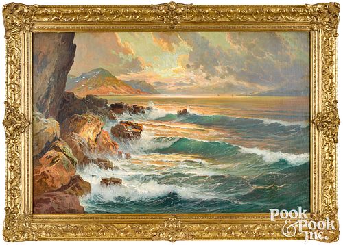OIL ON CANVAS COASTAL SCENEOil on