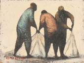 Oil on canvas depicting a grou