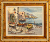 OIL ON CANVAS DEPICTING ITALIA