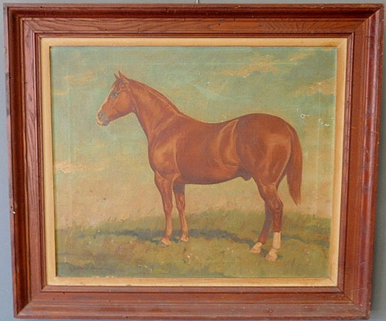 Oil on canvas equine portrait early