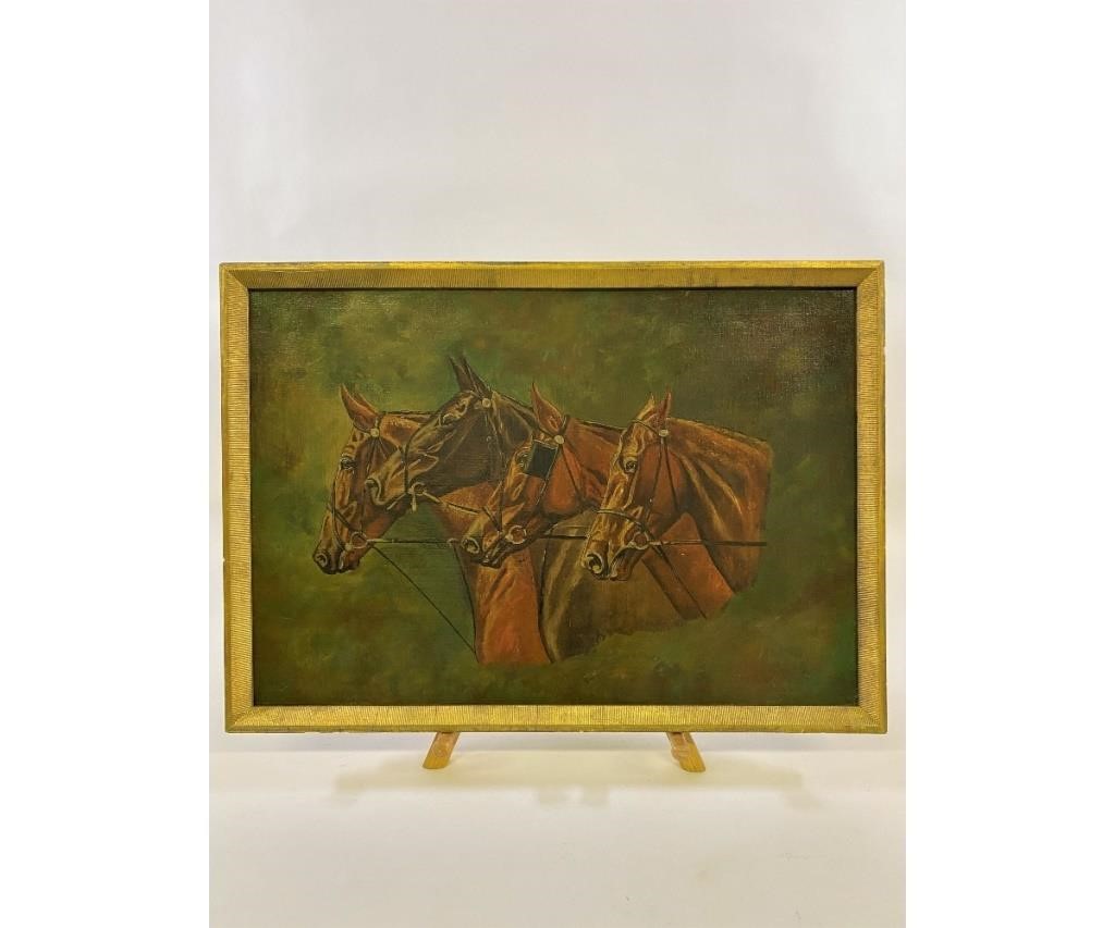 Oil on canvas equine portrait of