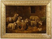 OIL ON CANVAS FARMSCENE WITH S