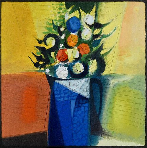 OIL ON CANVAS FLORAL STILL LIFE,