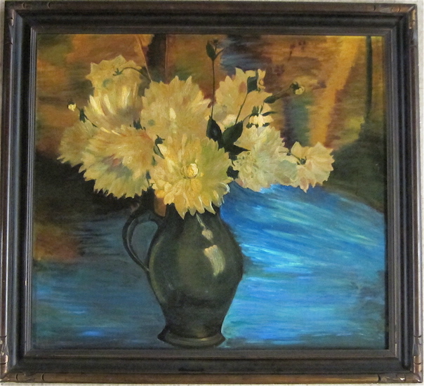 OIL ON CANVAS FLORAL STILL-LIFE