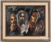 OIL ON CANVAS FOUR FACES, SIGN