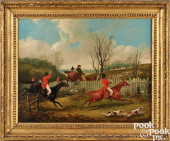 OIL ON CANVAS FOXHUNTING SCENE