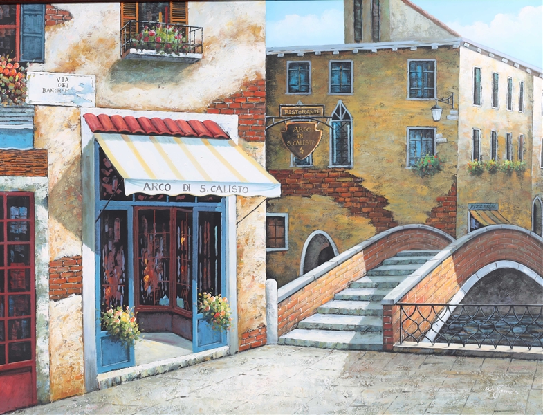 Oil on canvas framed painting;