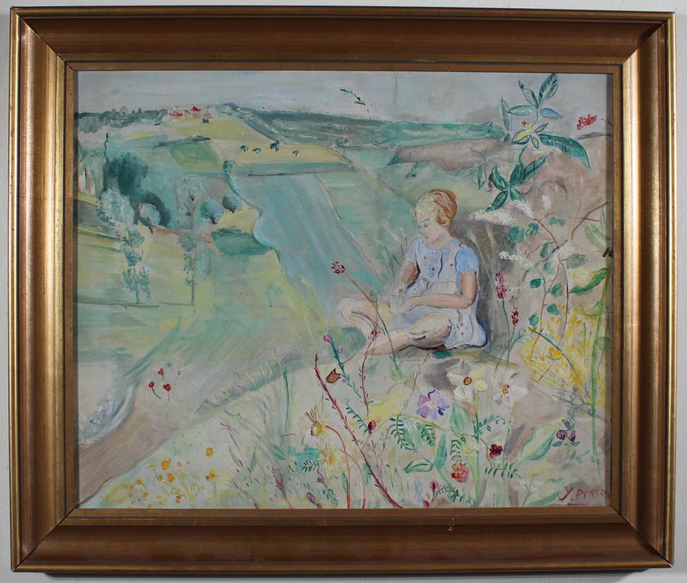 OIL ON CANVAS, GIRL AMONG