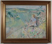 OIL ON CANVAS, GIRL AMONG WILD
