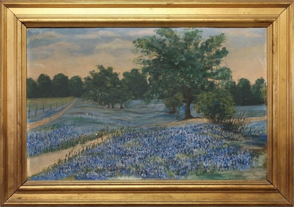 Oil on canvas laid down on board of