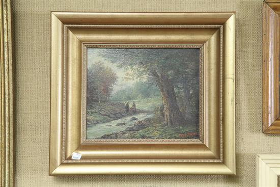 OIL ON CANVAS. Landscape of two