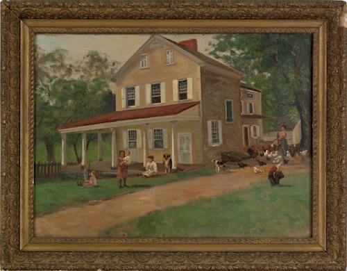 Oil on canvas landscape of a