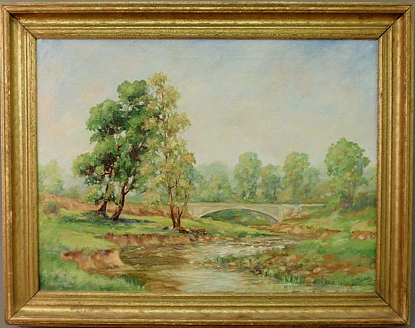 Oil on canvas landscape painting