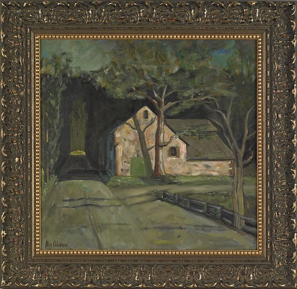 Oil on canvas landscape with a