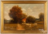 OIL ON CANVAS LANDSCAPE WITH S