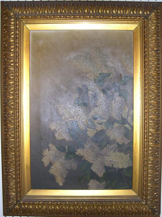 Oil on canvas  lilacs  ss: 19 1/2''